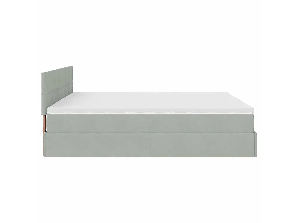 Estructura de cama otomana con colchón gris claro 180x200cm