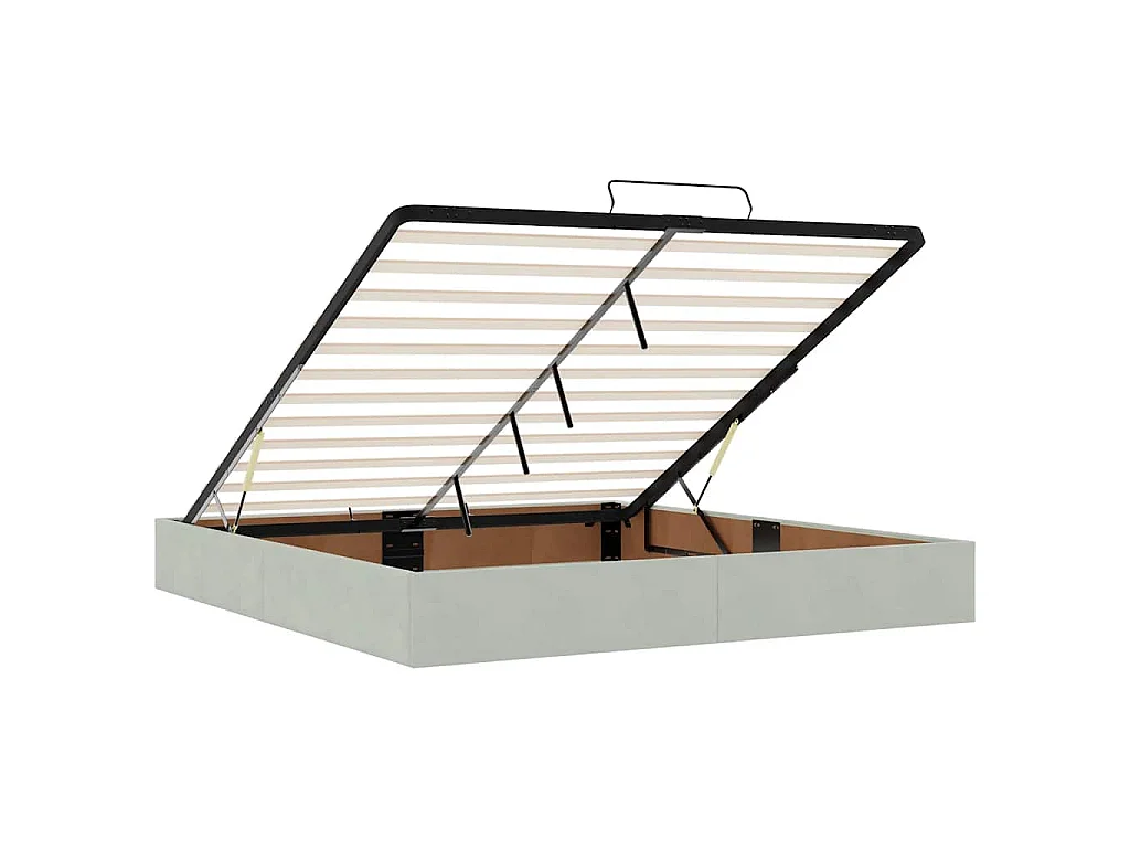 Estructura de cama otomana con colchón gris claro 180x200cm