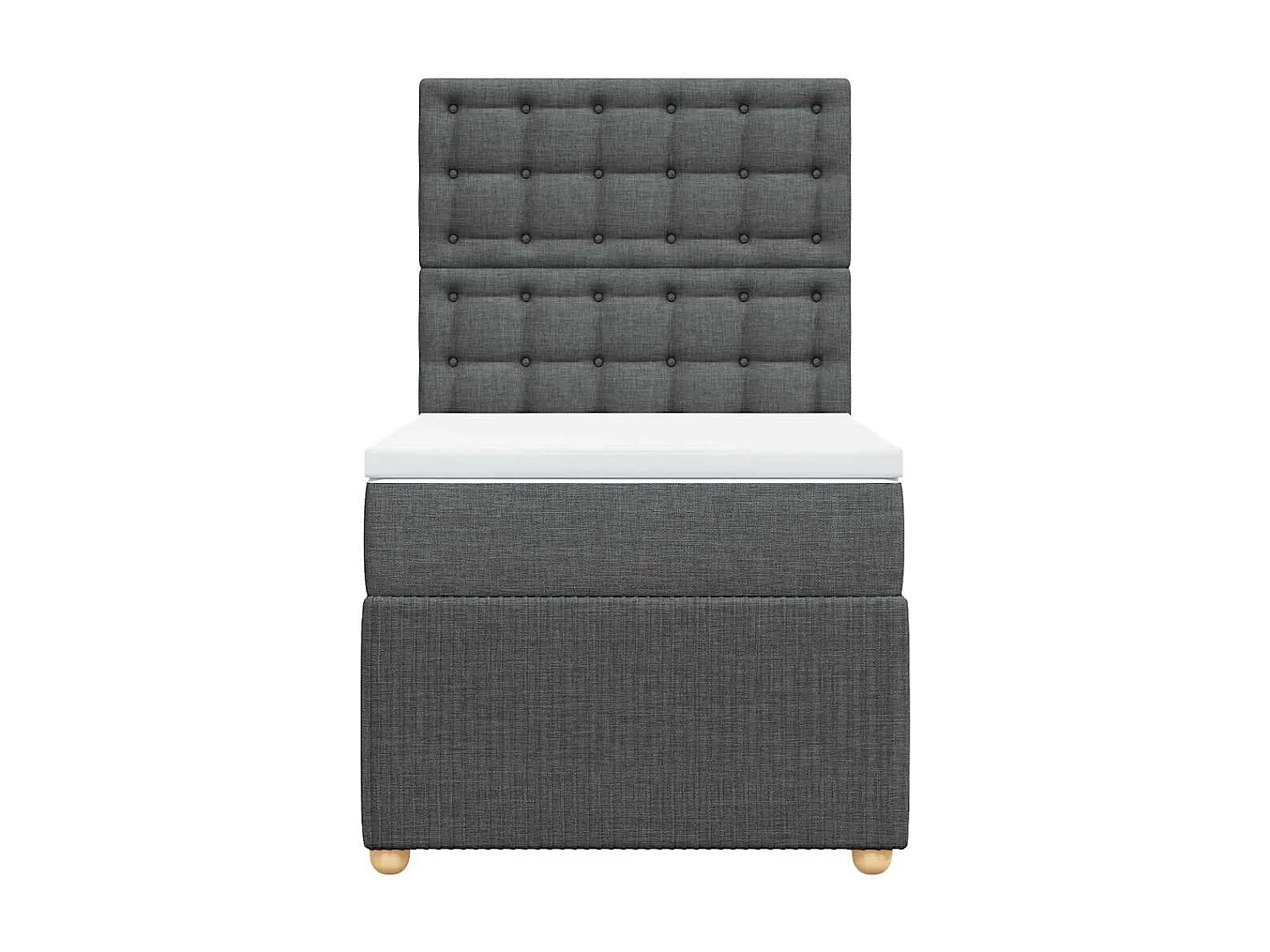 Cama com molas/colchão 100x200 cm tecido cinza-escuro