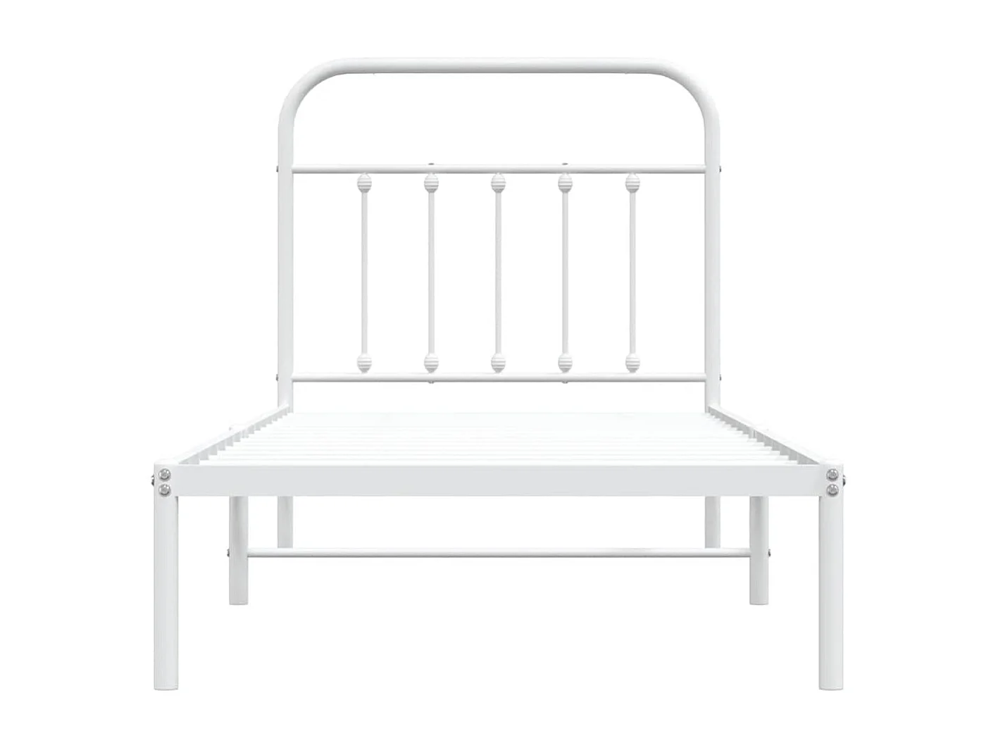 Cadre de lit métal sans matelas avec tête de lit blanc 90x200cm