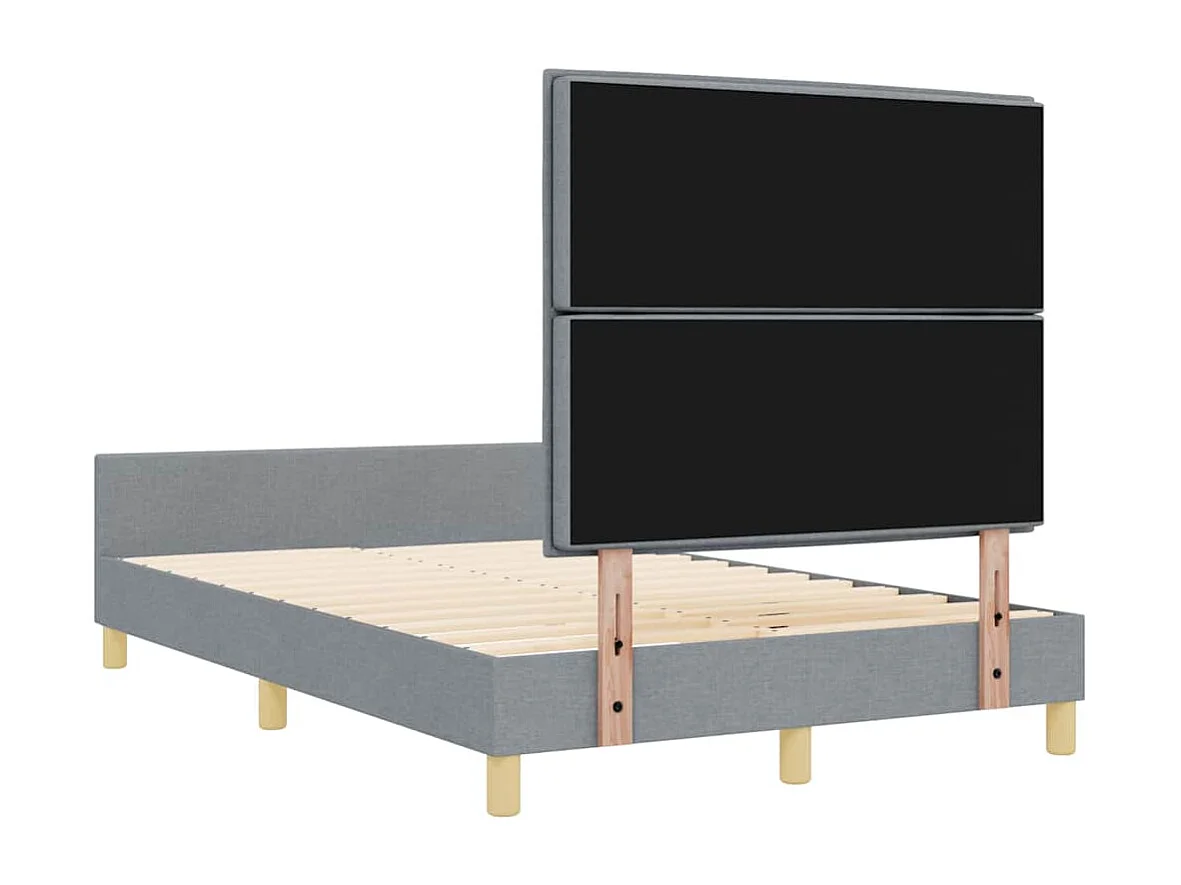 Cadre de lit avec tête de lit Gris clair 140 x 190 cm tissu