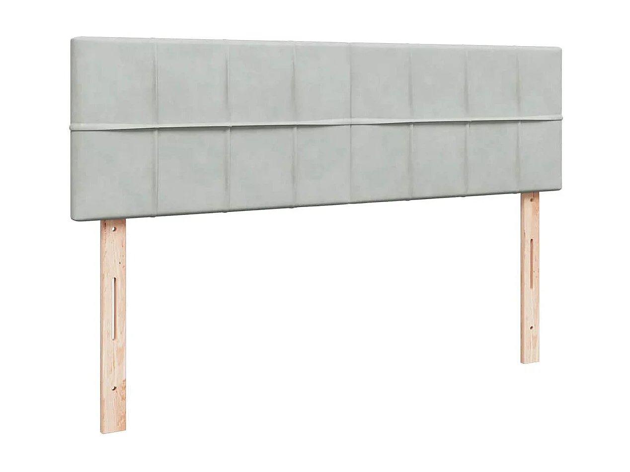 Cadre de lit ottoman et matelas gris clair 160x200cm velours