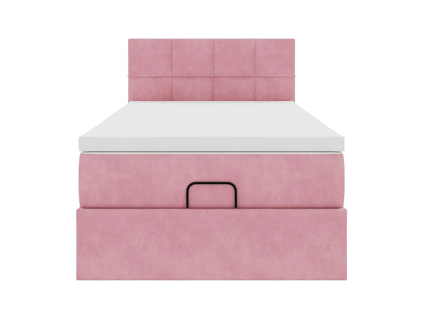 Ottoman-Bett mit Matratze & LEDs Rosa 90x200 cm Samt