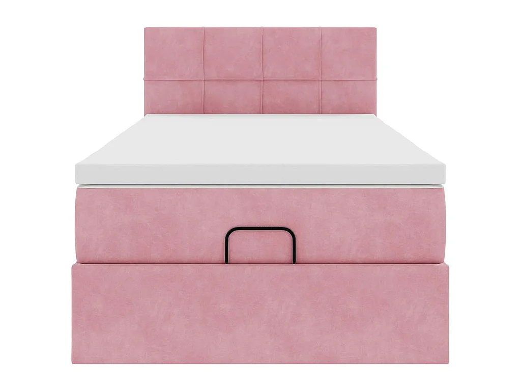 Ottoman bed met matras en LED's 90x200cm fluweel roze