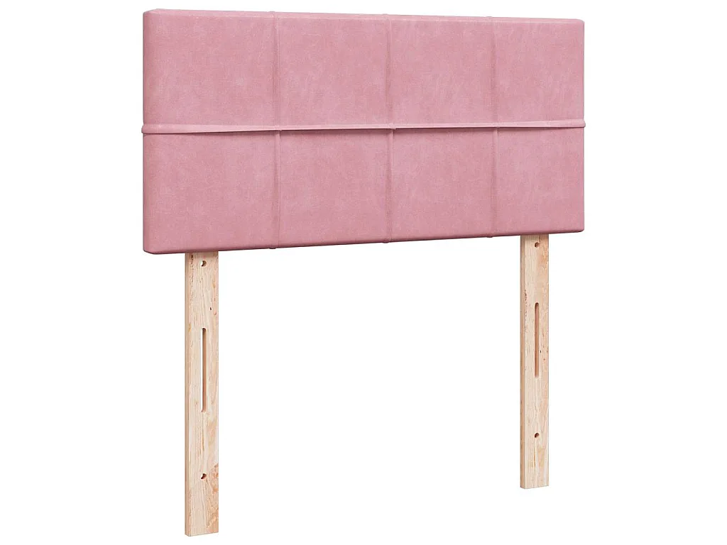 Ottoman bed met matras en LED's 90x200cm fluweel roze