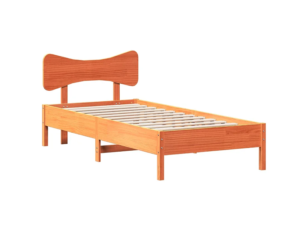 Bedframe zonder matras massief grenenhout wasbruin 90x200 cm