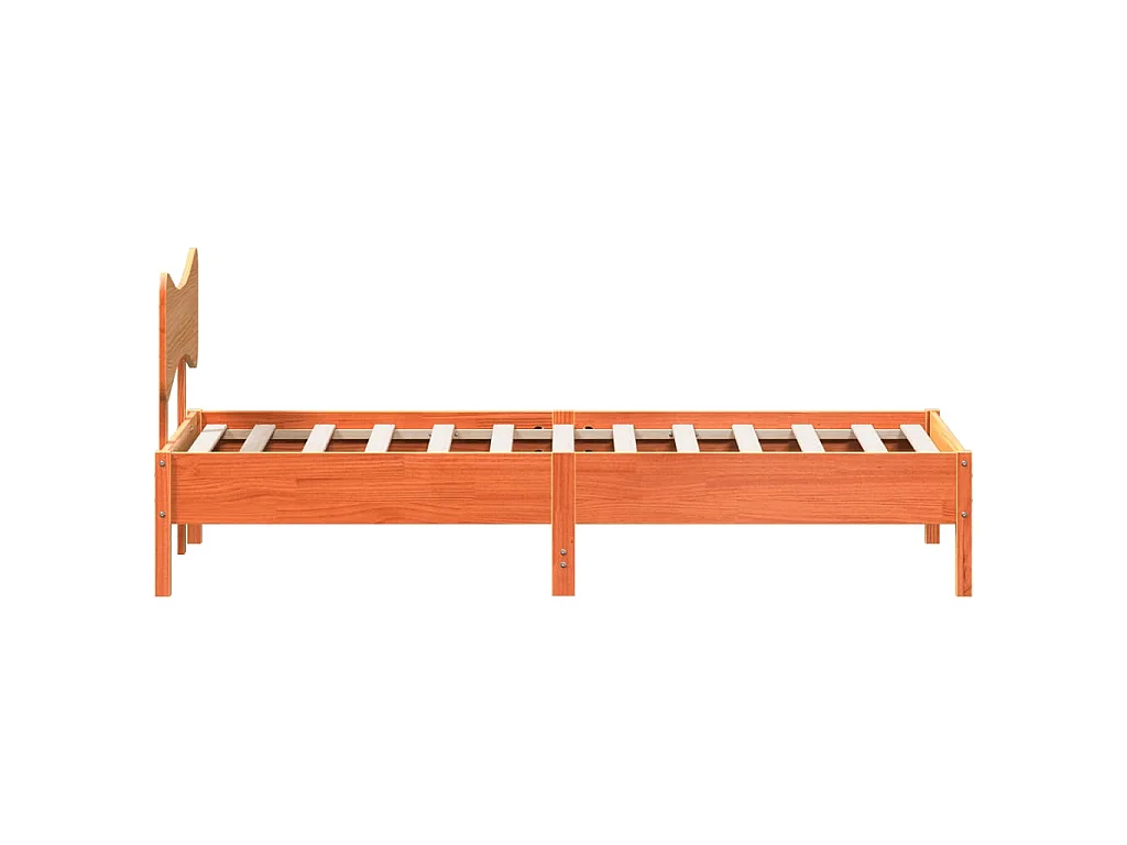 Bedframe zonder matras massief grenenhout wasbruin 90x200 cm