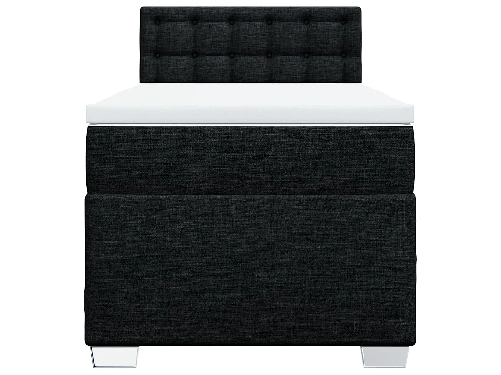 Cama com molas/colchão 90x200 cm tecido preto