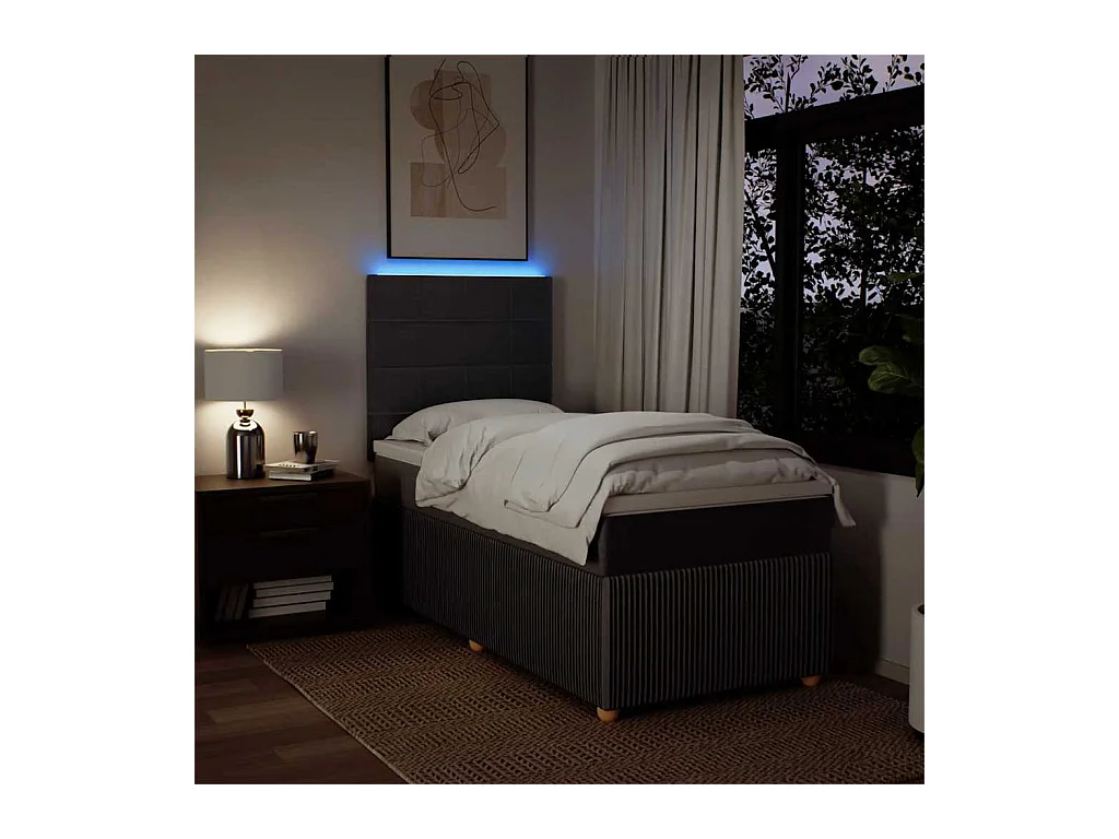 Boxspringbett mit Matratze Dunkelbraun 90x190 cm Stoff