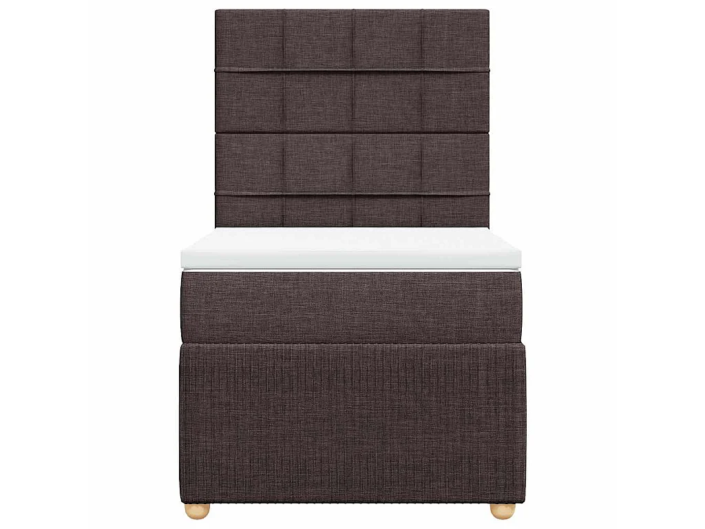 Cama com molas/colchão 90x190 cm tecido castanho-escuro