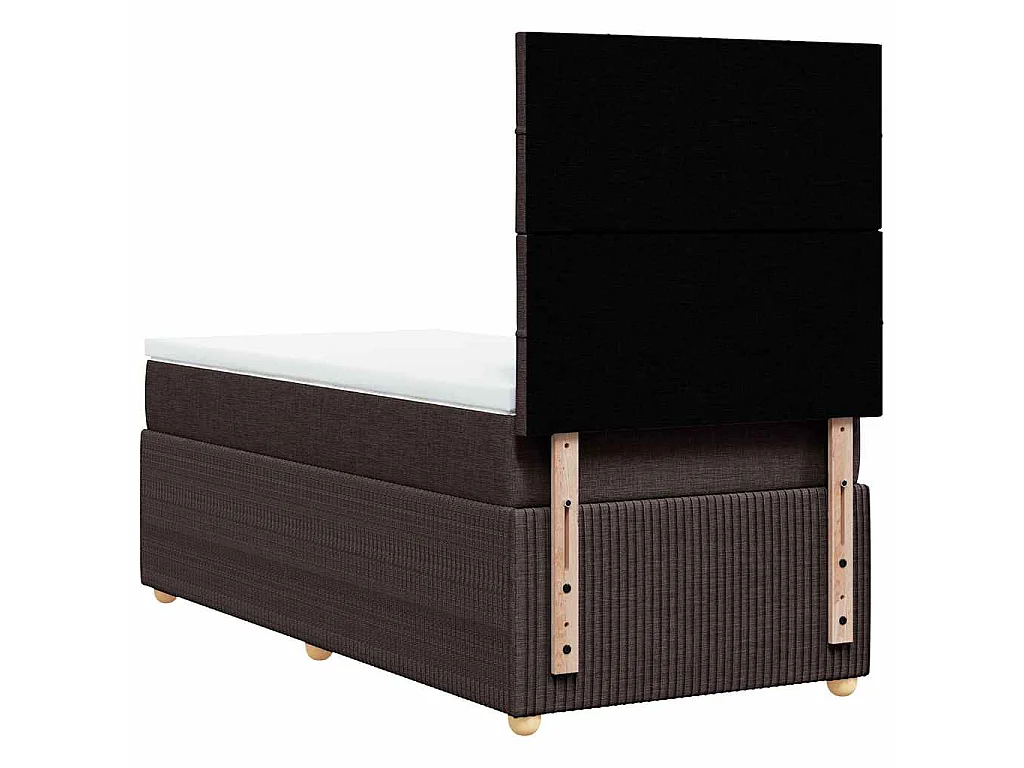 Cama com molas/colchão 90x190 cm tecido castanho-escuro