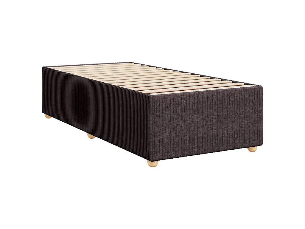 Cama com molas/colchão 90x190 cm tecido castanho-escuro