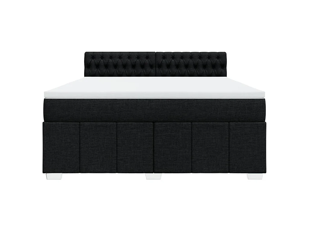 Boxspring met matras stof zwart 180x200 cm