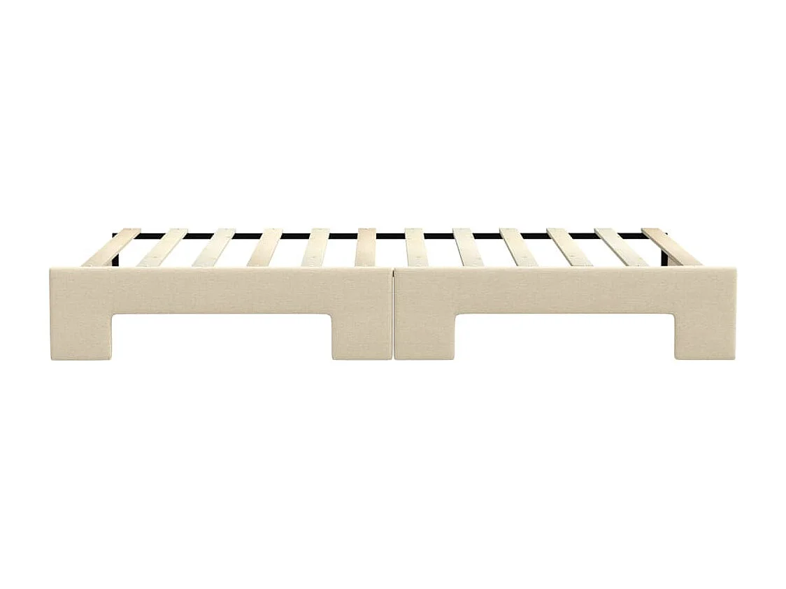 Tagesbett Ausziehbar Creme 100x200 cm Stoff