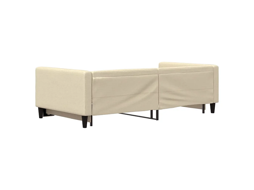 Lit de jour avec lit gigogne crème 100x200 cm tissu