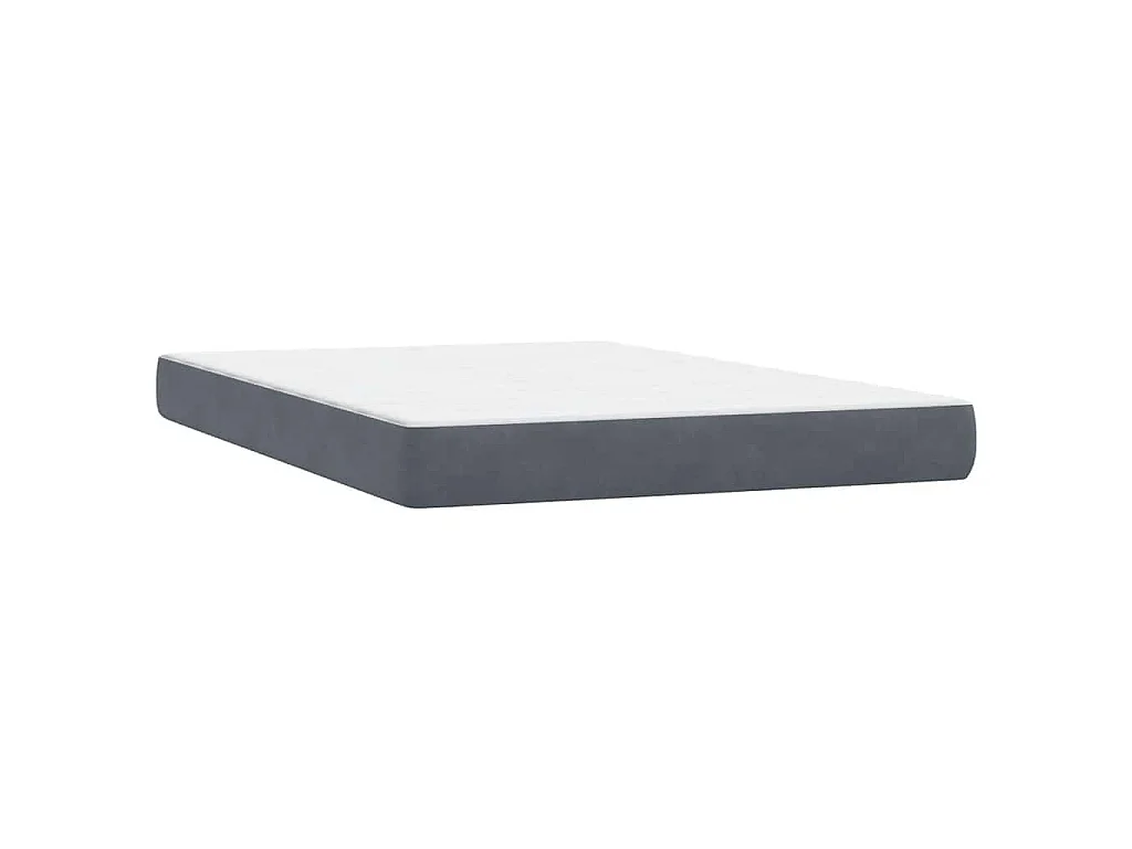 Cama box spring con colchón terciopelo gris oscuro 160x210 cm