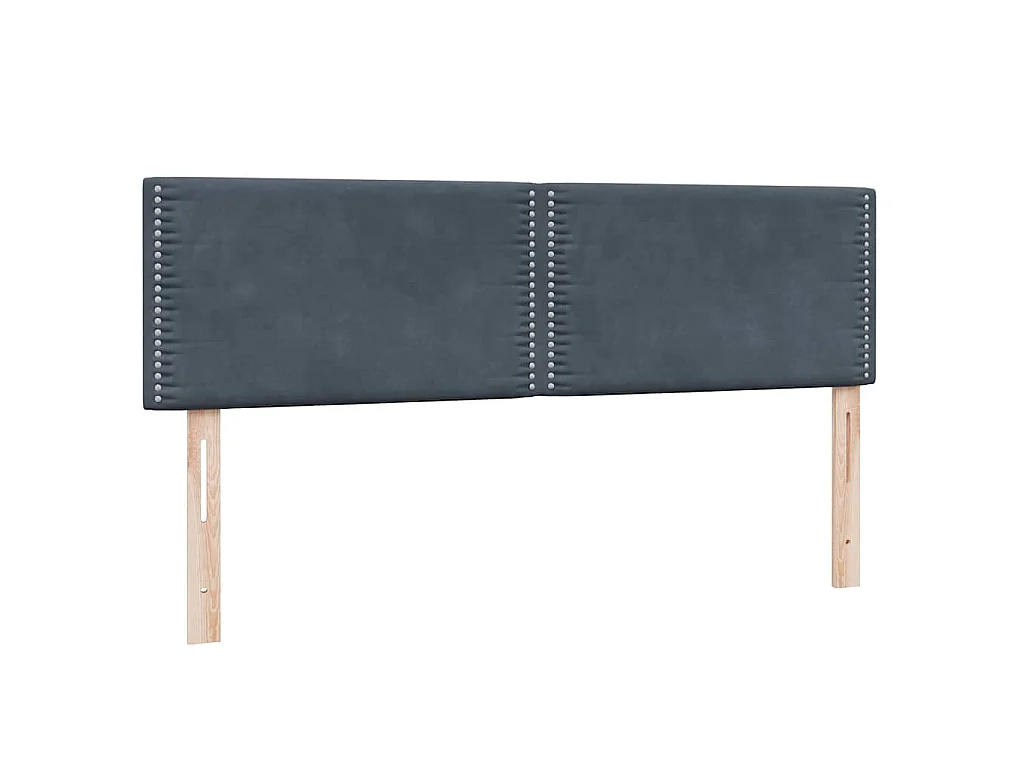 Cama box spring con colchón terciopelo gris oscuro 160x210 cm