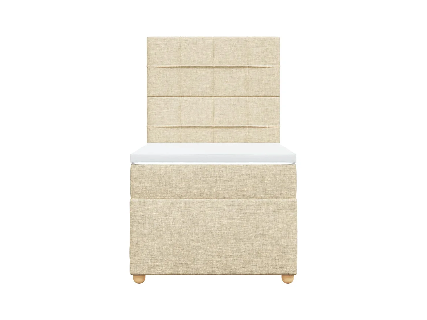 Sommier à lattes de lit avec matelas Crème 100x200 cm Tissu