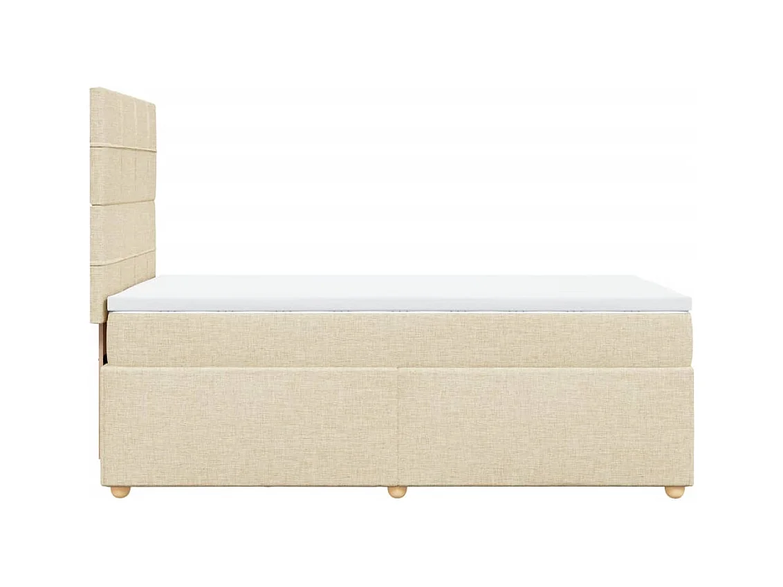 Sommier à lattes de lit avec matelas Crème 100x200 cm Tissu