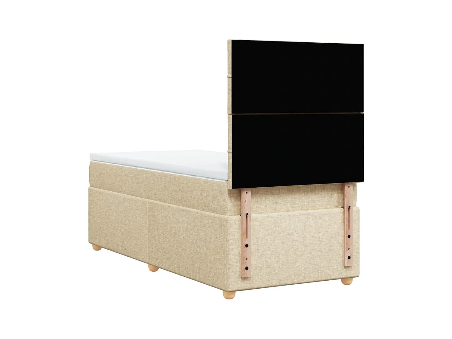 Sommier à lattes de lit avec matelas Crème 100x200 cm Tissu