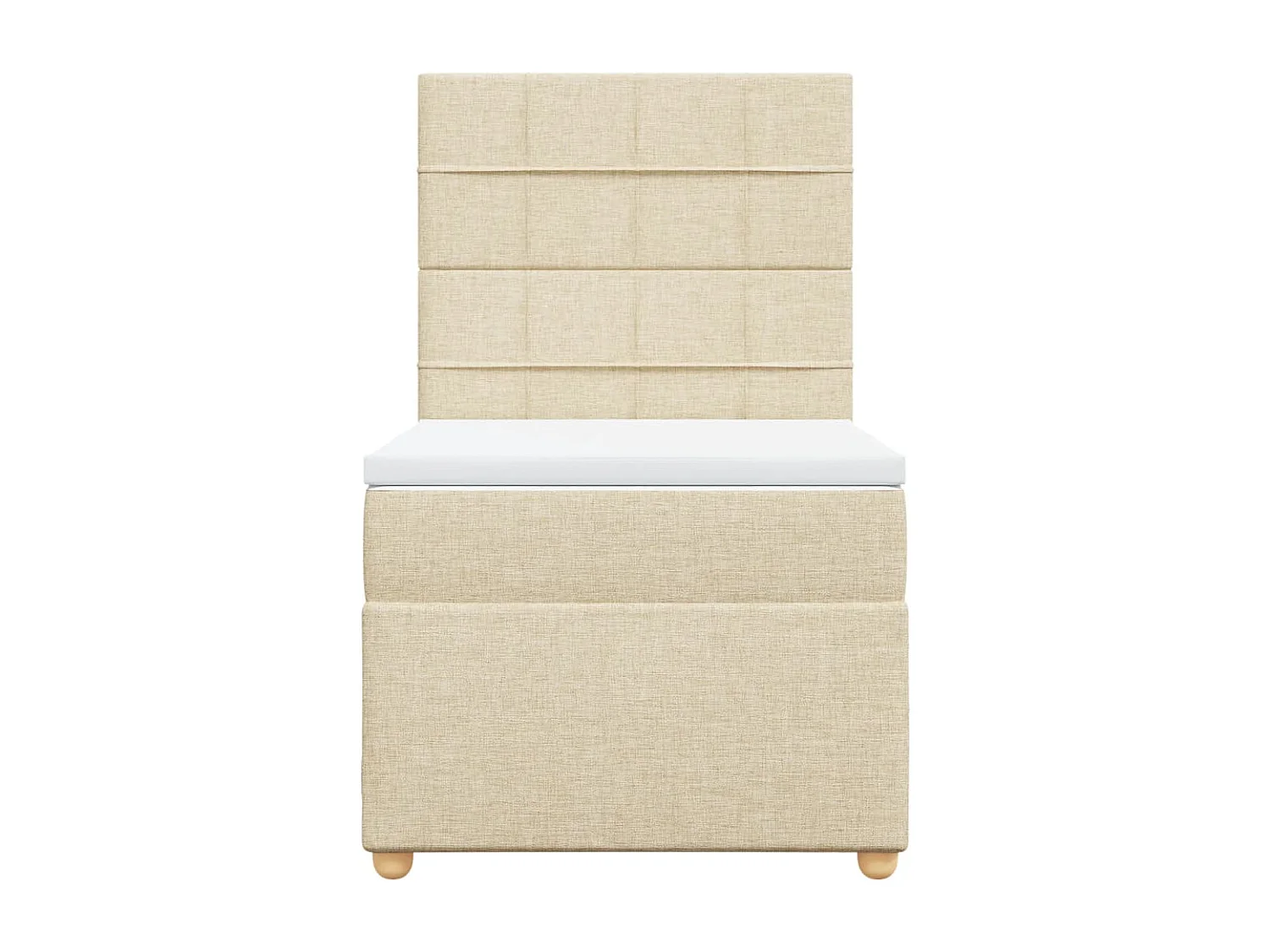 Boxspring met matras stof crèmekleurig 100x200 cm