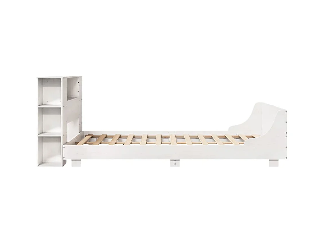 Cadre de lit sans matelas blanc 140x200 cm bois de pin massif