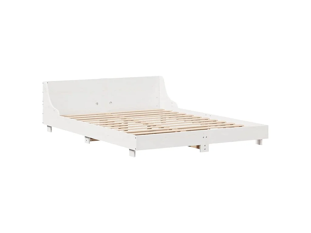 Cadre de lit sans matelas blanc 140x200 cm bois de pin massif