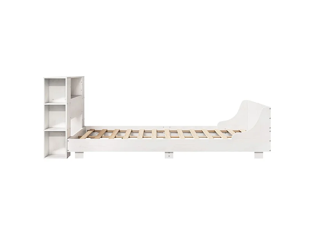 Cadre de lit sans matelas blanc 140x200 cm bois de pin massif
