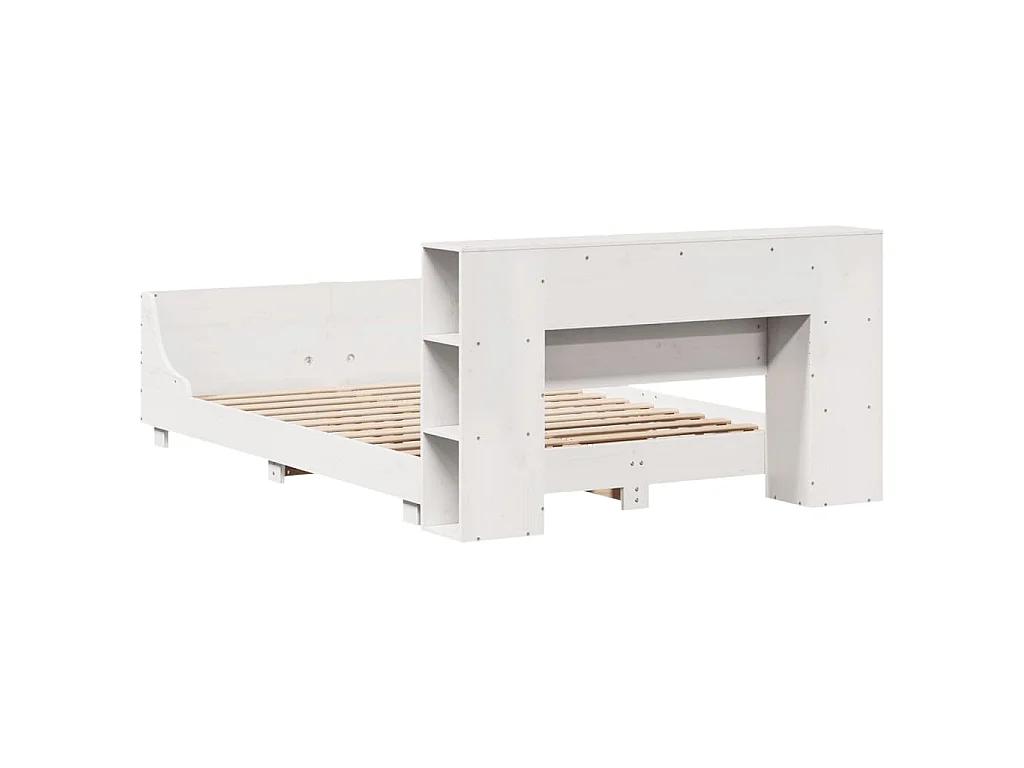 Cadre de lit sans matelas blanc 140x200 cm bois de pin massif