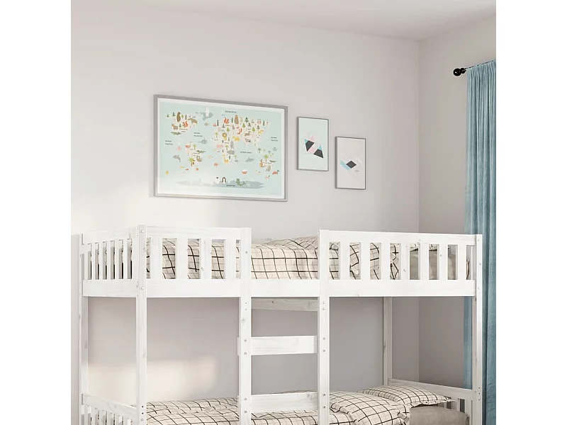 Letto per Bambini senza Materasso Bianco 90x200cm Massello Pino