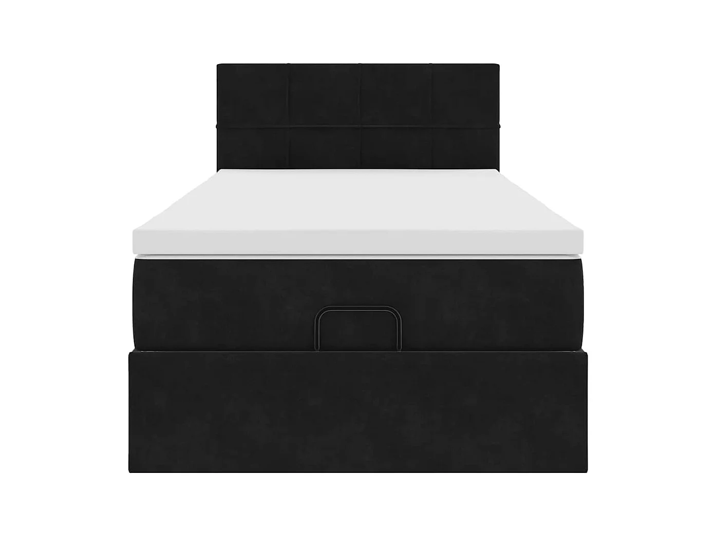 Ottoman bed met matras 90x200cm fluweel zwart