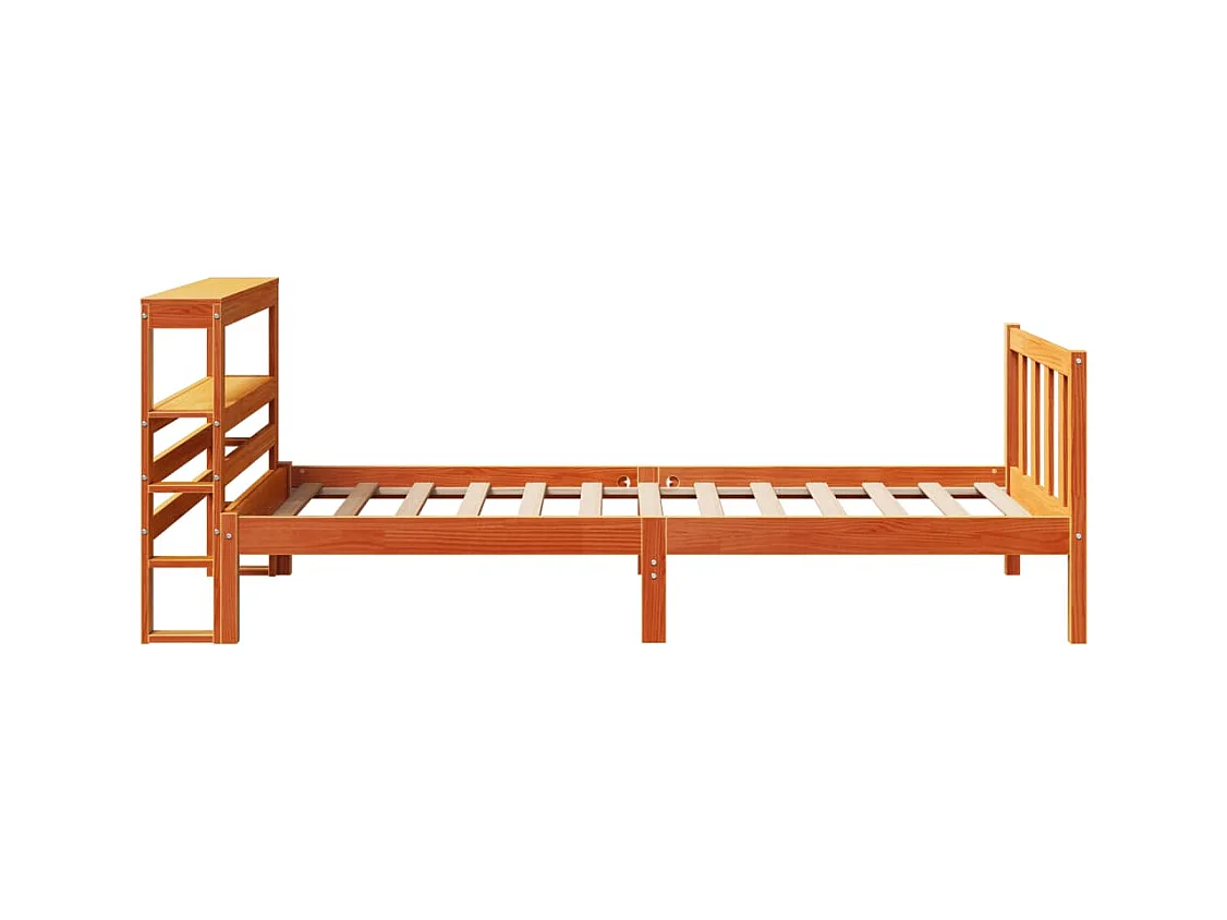 Cadre de lit avec tête de lit sans matelas cire marron 90x200cm