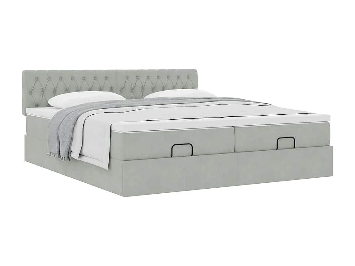 Struttura Letto Pouf con Materassi 180x200 cm Velluto