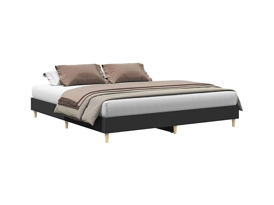 Bedframe zonder matras 160x200 cm spaanplaat zwart