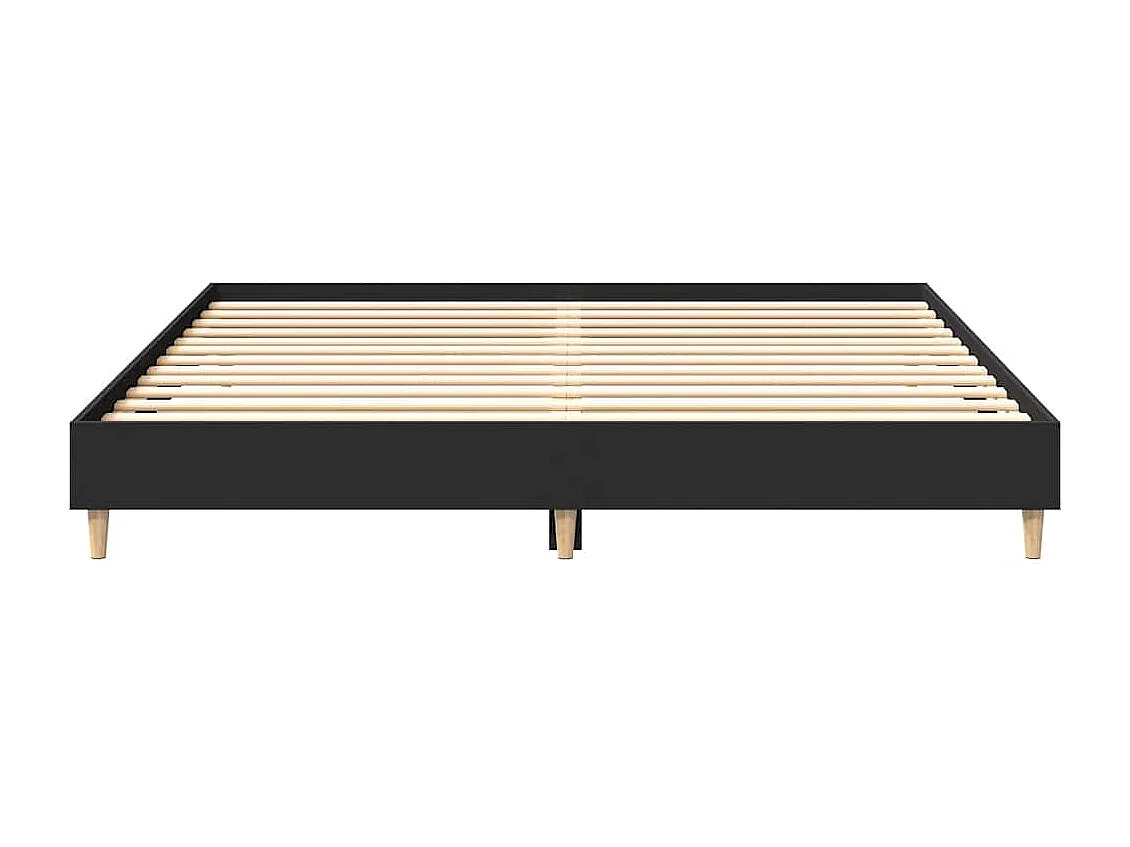 Cadre de lit sans matelas noir 160x200 cm bois d'ingénierie