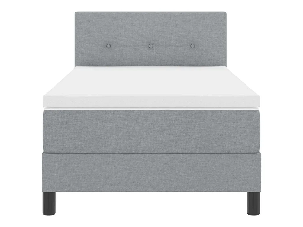 Letto a molle con testiera Grigio chiaro 90 x 190 cm Tessuto