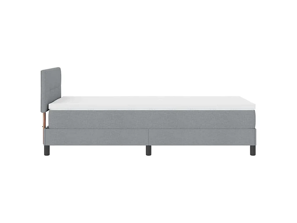 Letto a molle con testiera Grigio chiaro 90 x 190 cm Tessuto