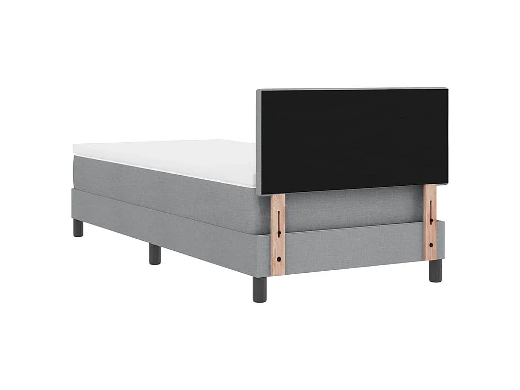 Letto a molle con testiera Grigio chiaro 90 x 190 cm Tessuto