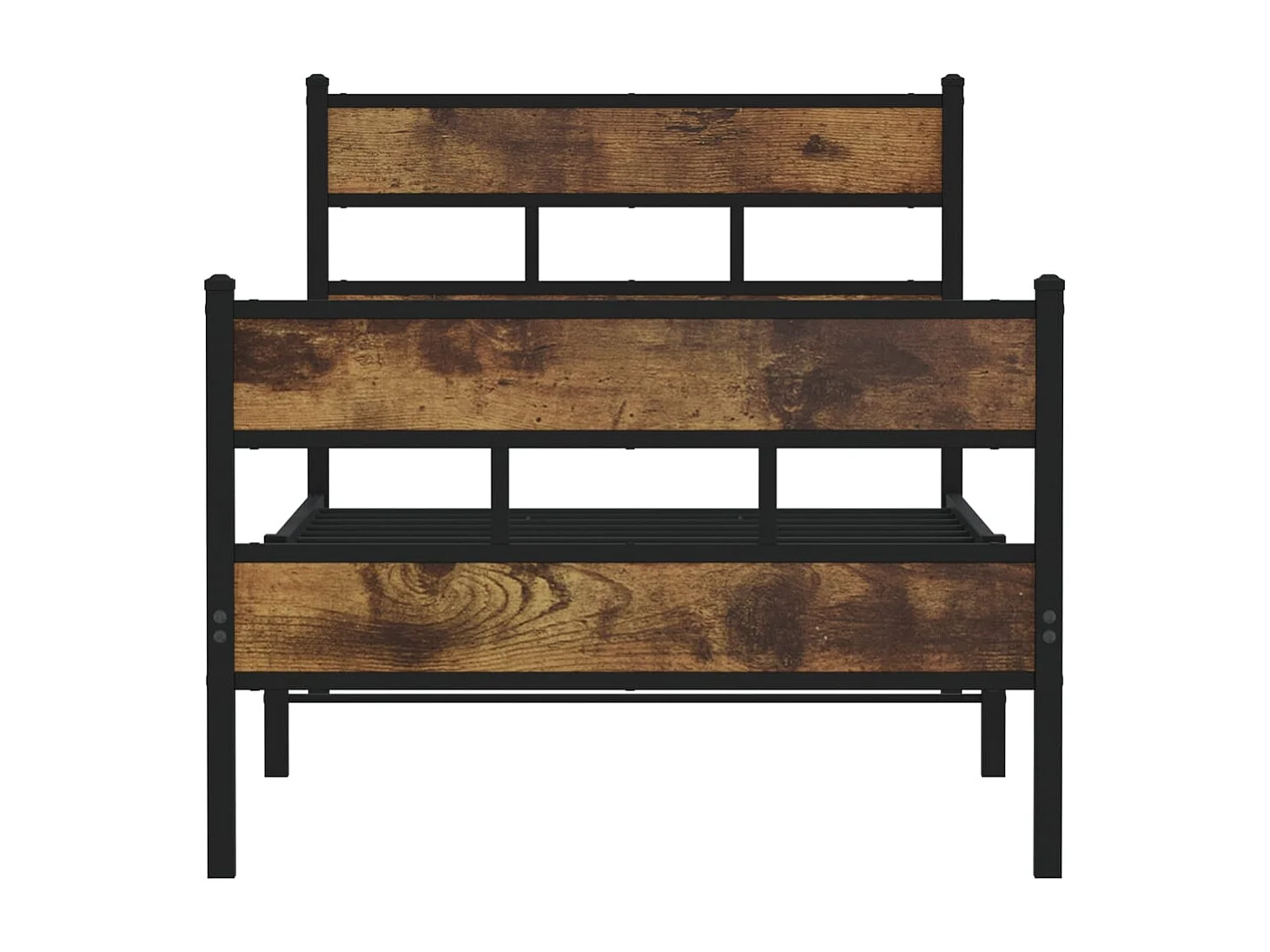 Cadre de lit en métal sans matelas chêne fumé 90x200 cm