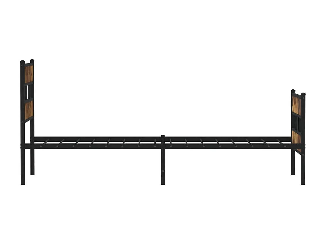 Cadre de lit en métal sans matelas chêne fumé 90x200 cm