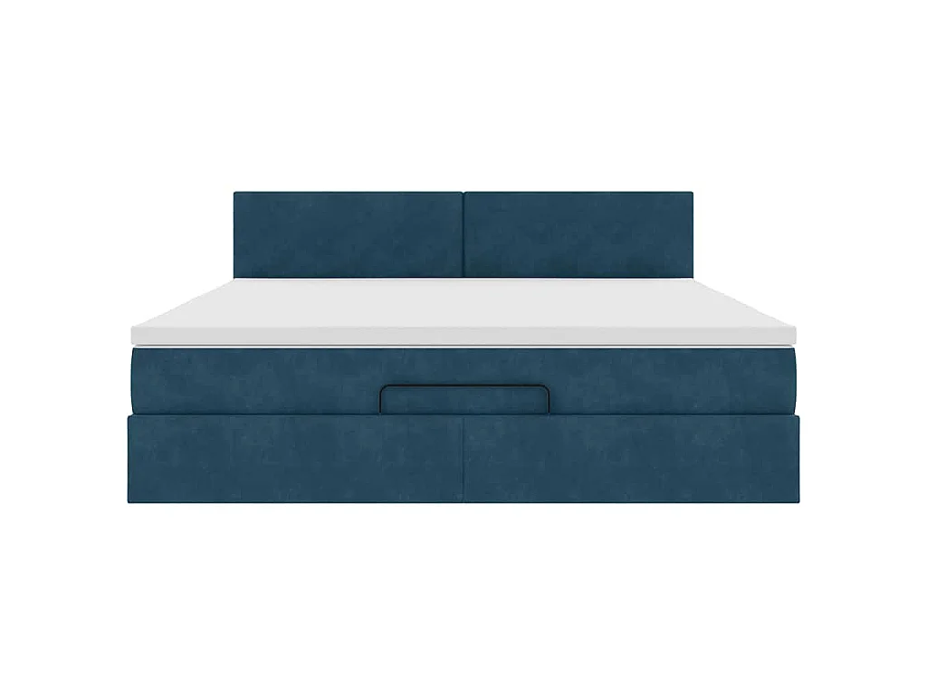 Struttura Letto Pouf con Materasso 160x200 cm in Velluto
