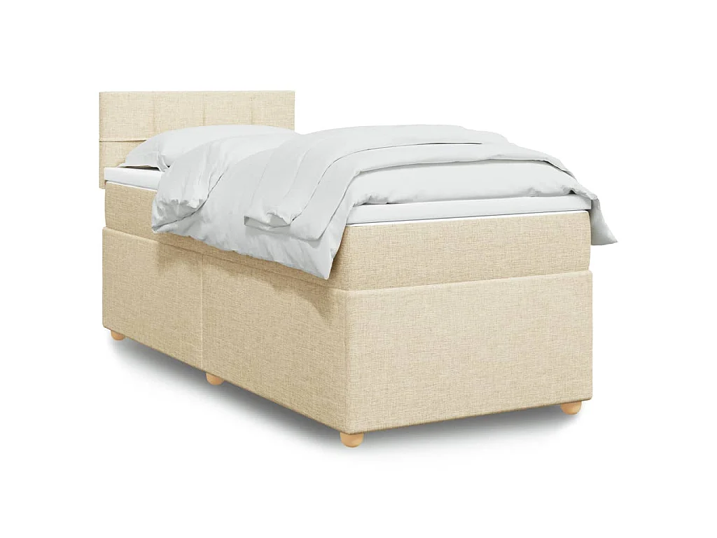 Giroletto a Molle con Materasso Crema 90x200 cm inTessuto