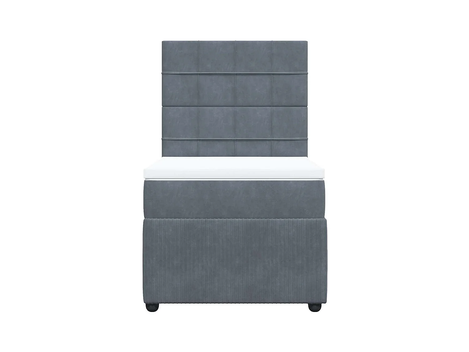 Giroletto a Molle con Materasso Grigio Scuro 90x200 cm Velluto