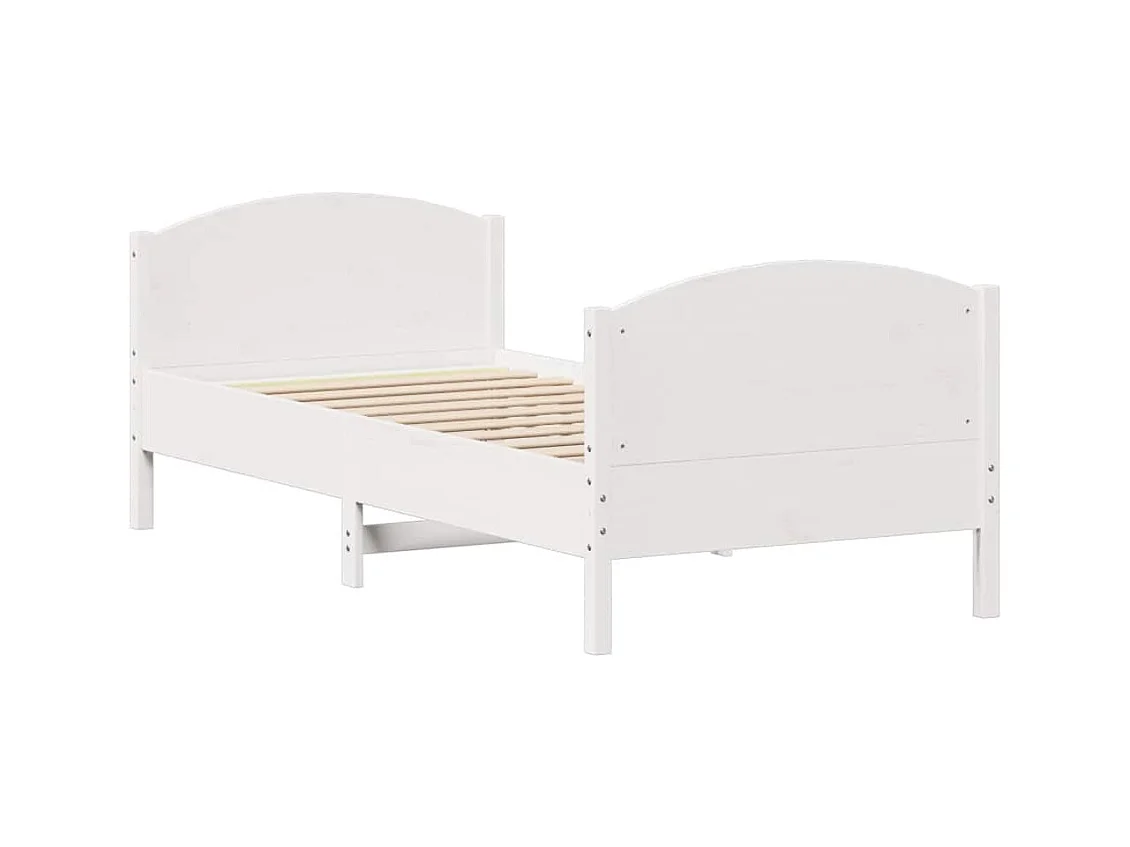 Bedframe zonder matras massief grenenhout wit 140x200 cm