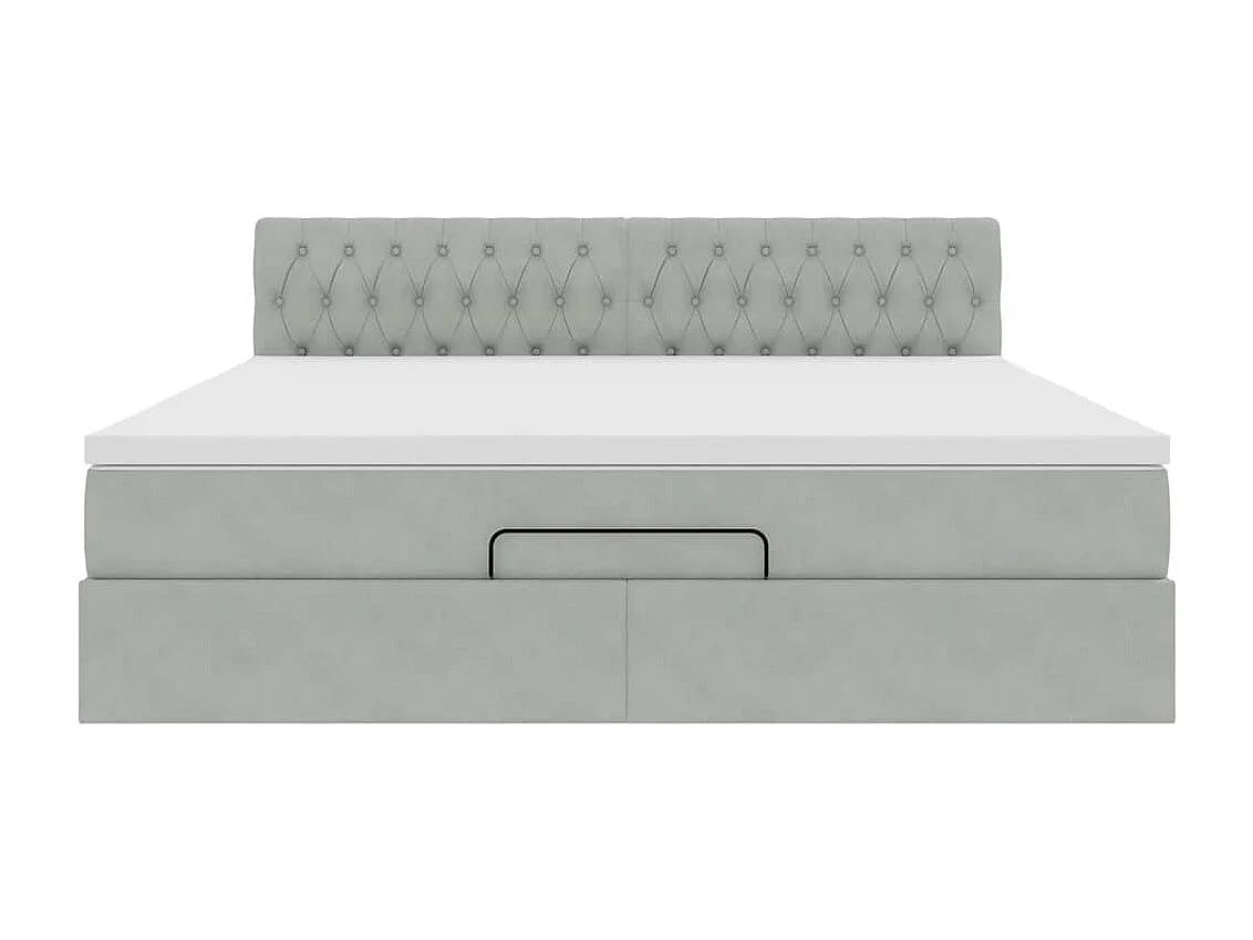 Estrutura de cama otomana com colchão 180x200 cm cinzento claro