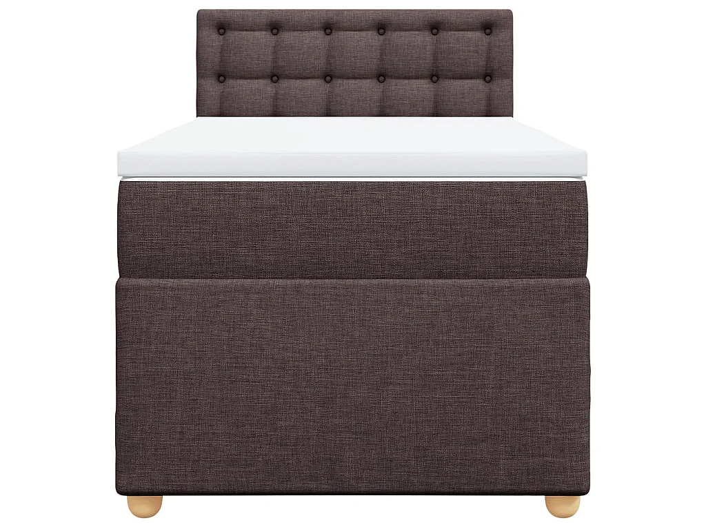 Sommier à lattes de lit avec matelas Marron foncé 100x200 cm