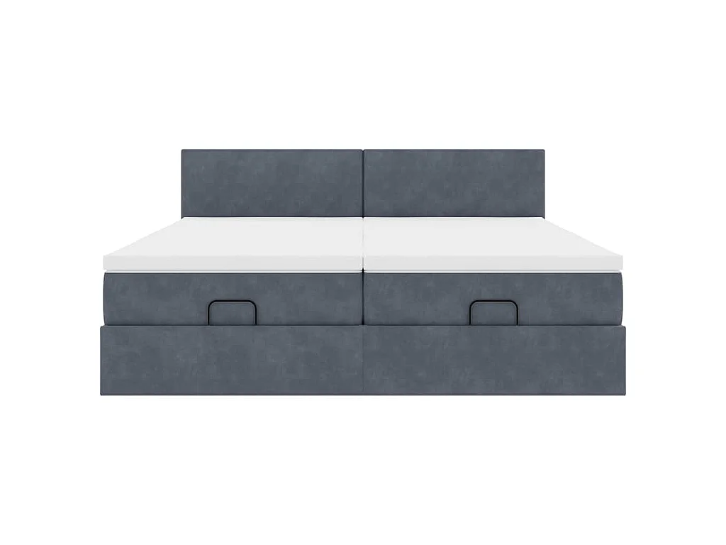 Struttura Letto Pouf con Materassi 160x200 cm in Velluto