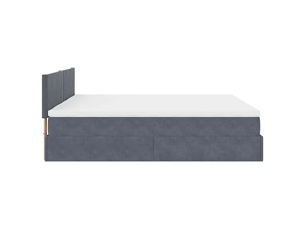 Struttura Letto Pouf con Materassi 160x200 cm in Velluto