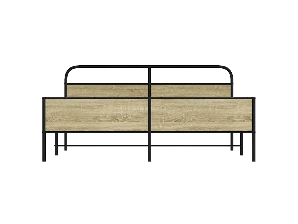Metallbett ohne Matratze Sonoma-Eiche 180x200 cm