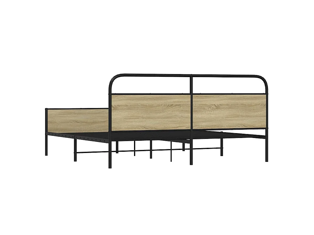 Metallbett ohne Matratze Sonoma-Eiche 180x200 cm